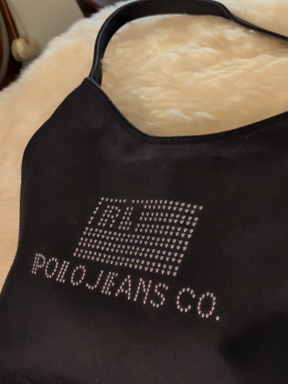Ralph Lauren Polo Jeans&Co. Black Rhinestone Shoulder Bag - Picture 3 of 12